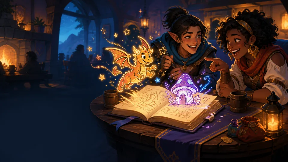 Fantasy friends bringing playful sketchbook drawings to life